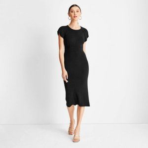 Future Collective With Kahlana Barfield Black Open Back Sweater Dress